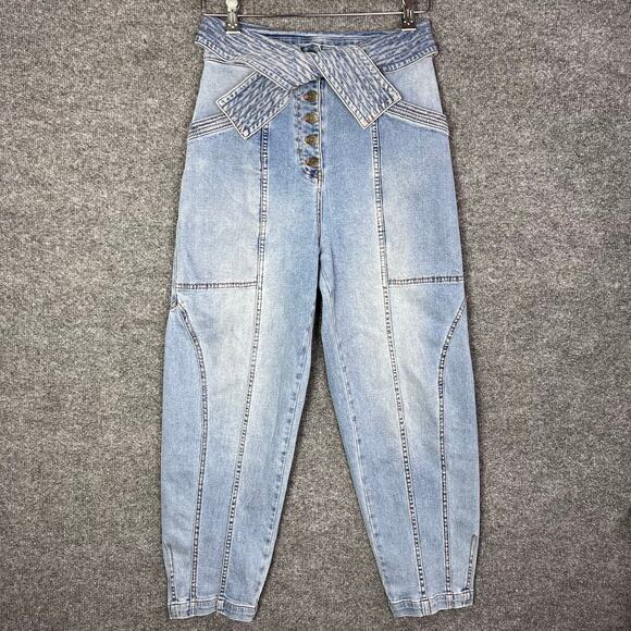Ulla Johnson Otto Tie Waist Crop Jeans Ultra High Rise High Waisted Sz 2 - Picture 2 of 12